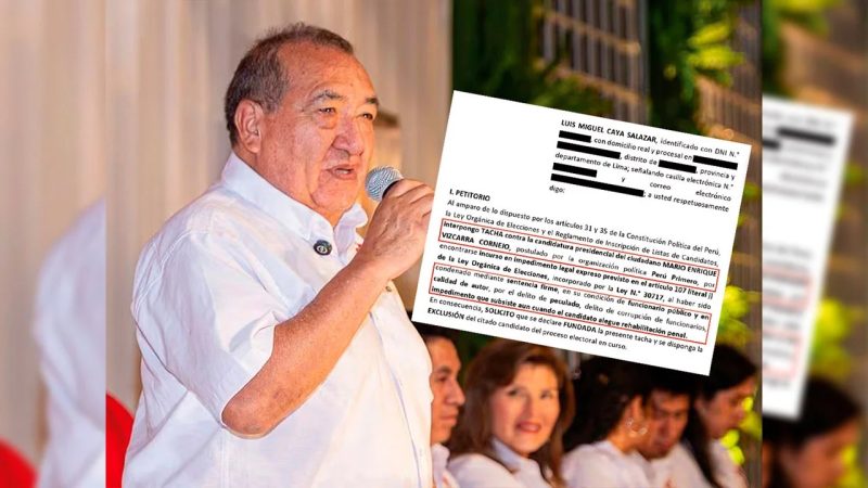 Presentan tacha contra candidato Mario Vizcarra – Prensa arequipena